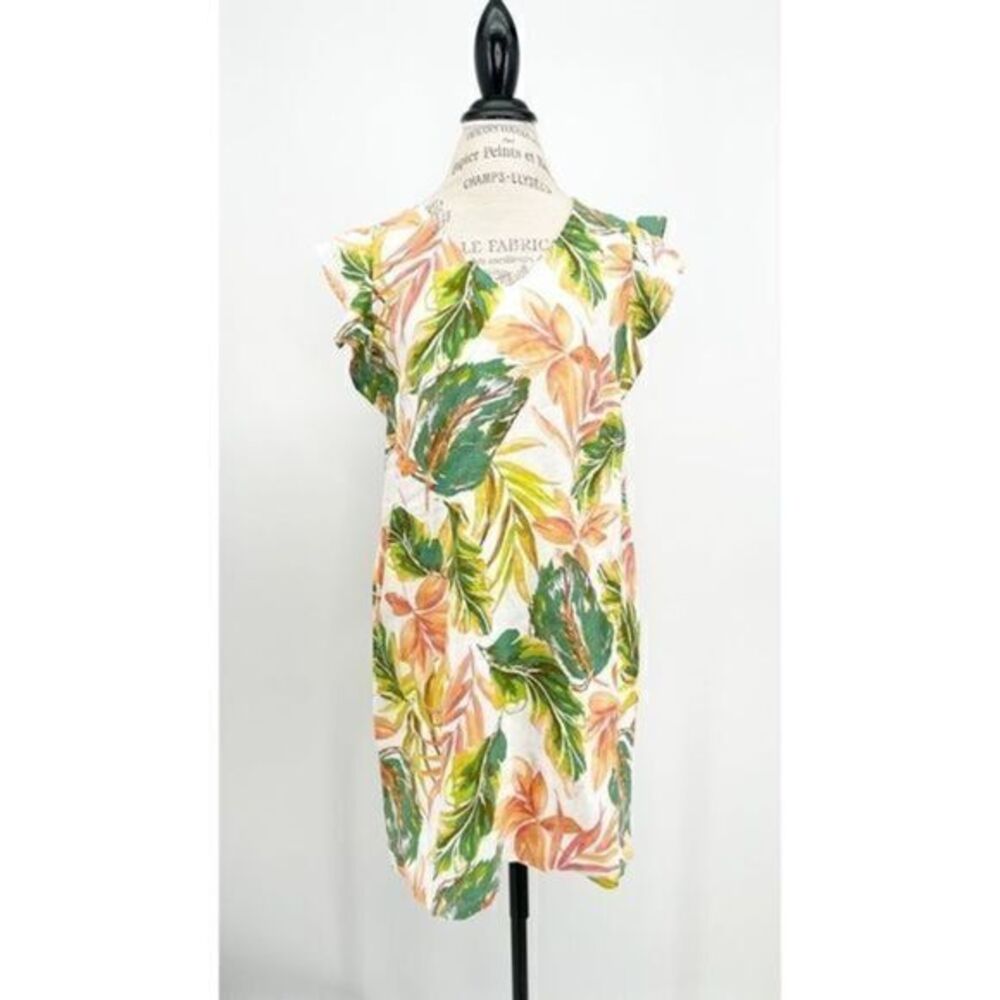 Nicole Miller floral linen tropical summer dress s